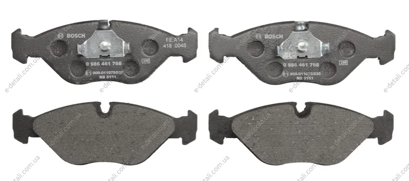 Тормозные колодки дисковые BOSCH 0986461766 (фото 1)