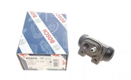 Циліндр гальмівний (задній) Renault Clio I 90-98/Peugeot 306 93-01/Citroen Xsara 97-05 (L) (d=20.6mm) BOSCH 0 986 475 636