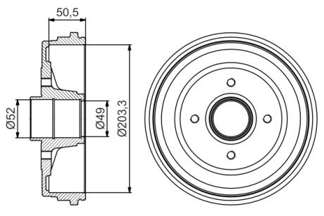 Тормозной барабан BOSCH 0986477206