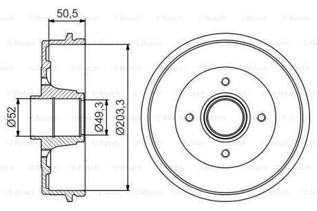 Тормозной барабан BOSCH 0986477214