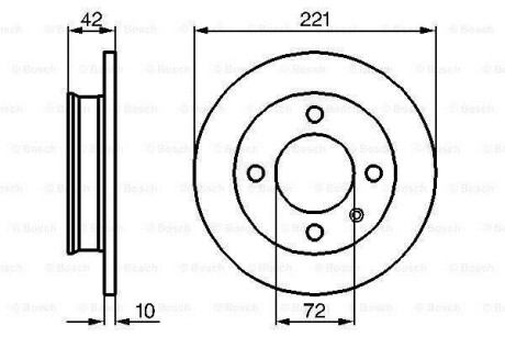 FORD диск гальмівний передній FIESTA 76-89 221 10 8.7 BOSCH 0986478068