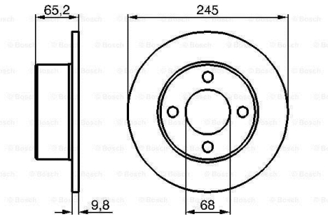 AUDI гальмівний диск задній 100 BOSCH 0986478073 (фото 1)