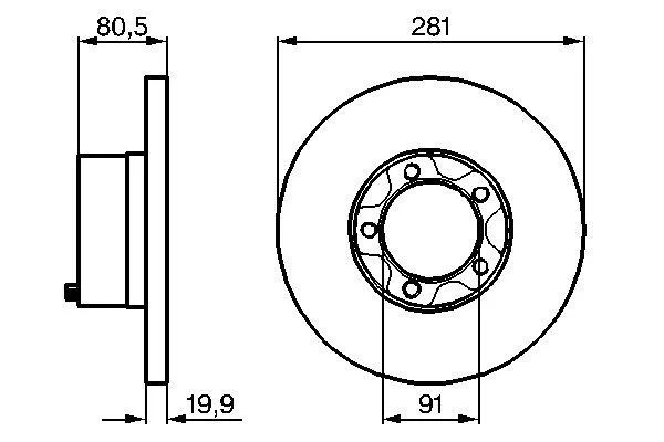 Диск тормозной VW Serie LT F BOSCH 0986478138 (фото 1)