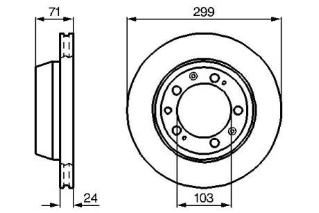 A_Гальмівний диск PORSCHE 928/944 \'\'R BOSCH 0986478417