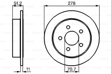 OPEL диск гальмівний задній Sintra 96-99 BOSCH 0986478487