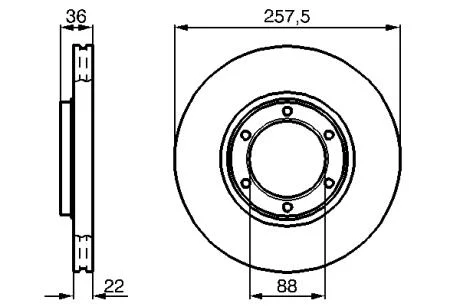 OPEL диск гальмівний передній FRONTERA 91- 257 22 20.6 BOSCH 0986478596