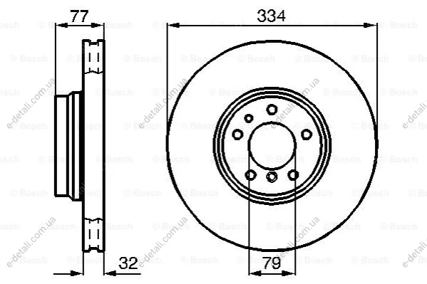 Диск гальмівний BMW 7(E38) 5,0-4,0D F "94-"01 BOSCH 0986478623 (фото 1)