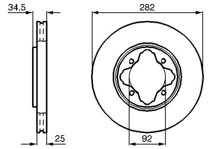 Диск тормозной HONDA Accord F'2,0-2,293-98 BOSCH 0986478634