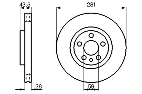Диск тормозной (передний) Citroen Jumpy/Fiat Scudo/Peugeot 806/Expert 95-06 (281x26) (вентилируемый) BOSCH 0 986 478 812