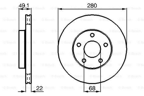 Диск гальмівний передній NISSAN MAXIMA 3.0I HJ30 12/88- BOSCH 0986478833 (фото 1)