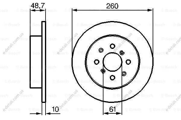Тормозной диск BOSCH 0986479014 (фото 1)