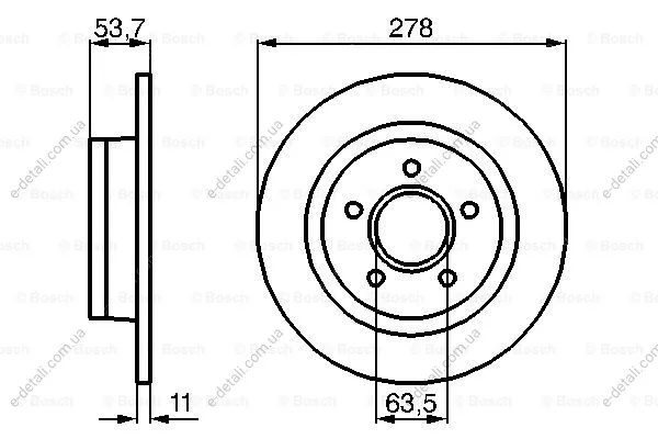 Тормозной диск BOSCH 0986479070 (фото 1)