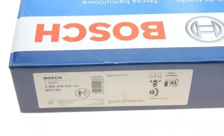 Диск гальмівний (передній) MB E-class (W211/S211) 03-09 (303.9x30) (з покриттям) BOSCH 0 986 479 333