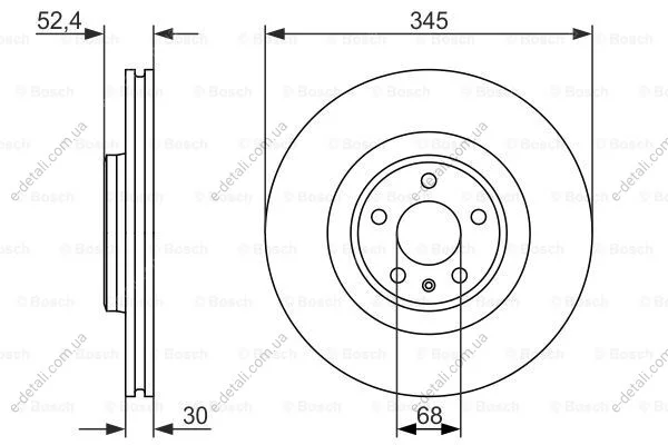 Диск тормозной BOSCH 0986479747 (фото 1)