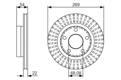 Диск тормозной (задний) Audi A6/VW Passat 98-05 (269х22) (с покрытием) BOSCH 0 986 479 A42