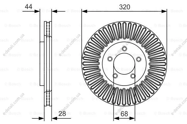 Тормозной диск BOSCH 0986479D19 (фото 1)