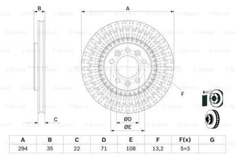 Тормозной диск BOSCH 0986479E32