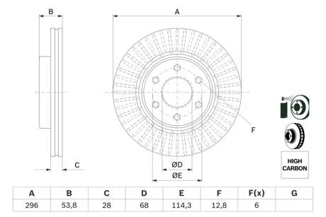 Тормозной диск BOSCH 0986479E35