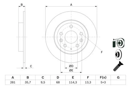 Тормозной диск BOSCH 0986479E55
