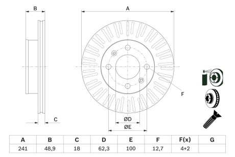 Тормозной диск BOSCH 0986479E73