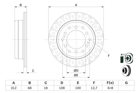 Тормозной диск BOSCH 0986479F07