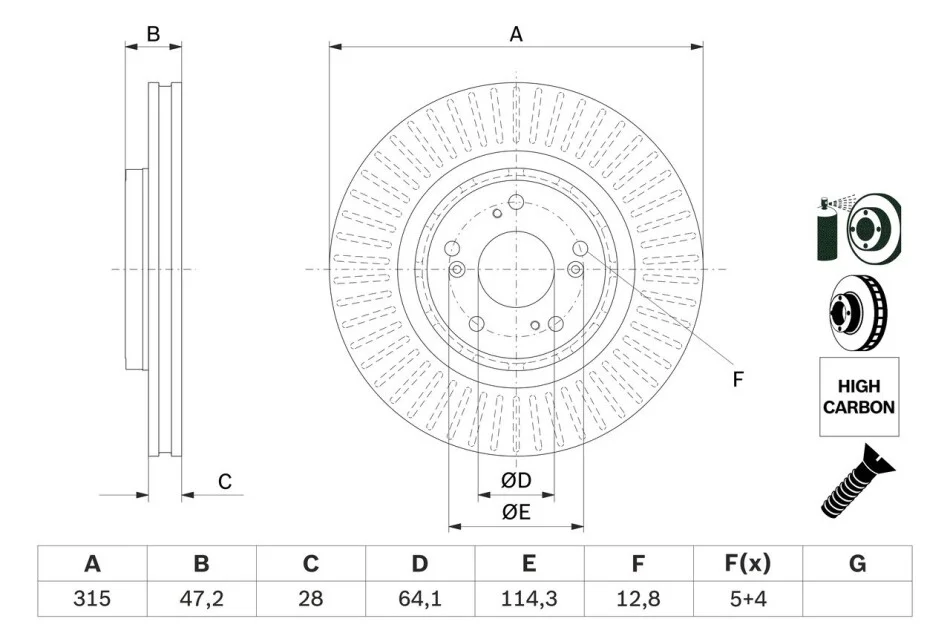 Тормозной диск BOSCH 0986479F12 (фото 1)