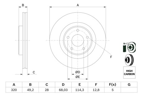 Тормозной диск BOSCH 0986479F33