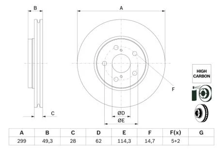 Диск тормозной BOSCH 0 986 479 F49