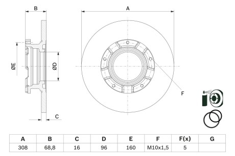 Тормозной диск BOSCH 0986479F62