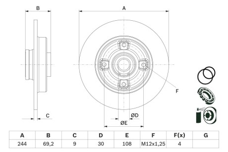 Тормозной диск BOSCH 0986479F74