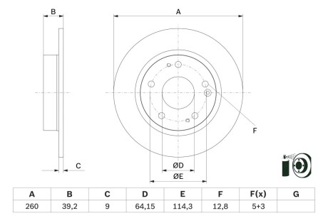 Тормозной диск BOSCH 0986479G17