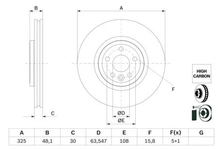 Тормозной диск BOSCH 0986479G32