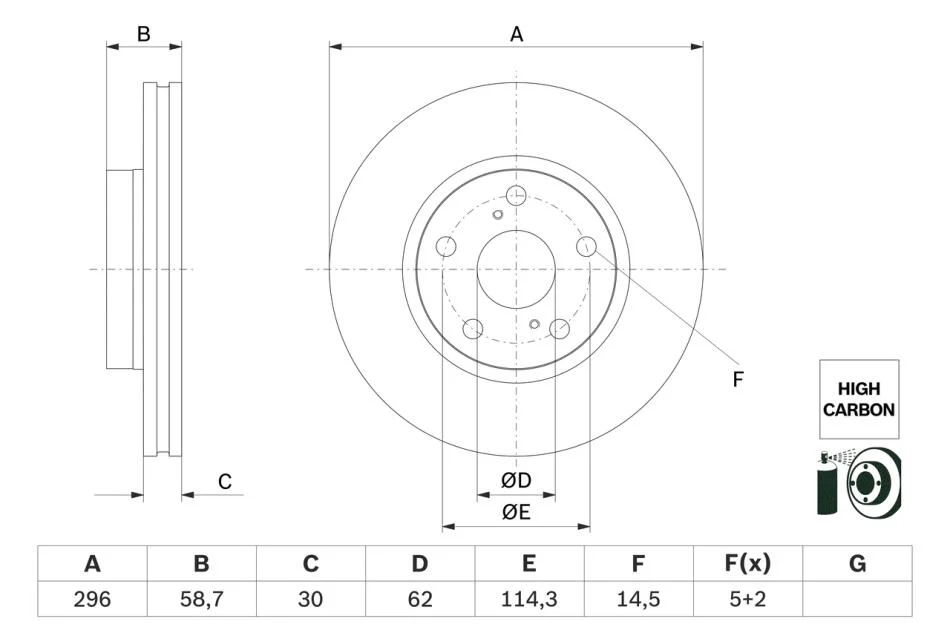 Тормозной диск BOSCH 0986479G67 (фото 1)