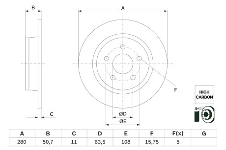 Тормозной диск BOSCH 0986479G71