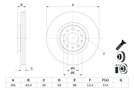 Тормозной диск BOSCH 0986479G82