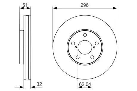 Диск тормозной LEXUS GS300/GS430/SC430 F'3,0-4,3'97-10 - кратн. 1 шт BOSCH 0986479R20