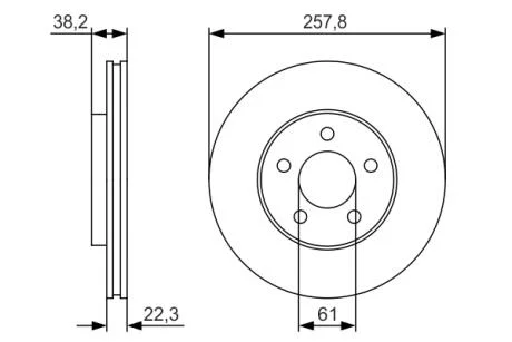 CHRYSLER гальмівний диск передн.Neon 94- BOSCH 0986479R56