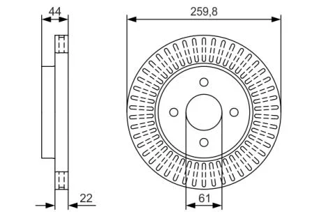 Гальмівний диск пер. NISSAN Versa II -20 BOSCH 0986479U02