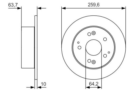 Гальмівний диск BOSCH 0986479V39