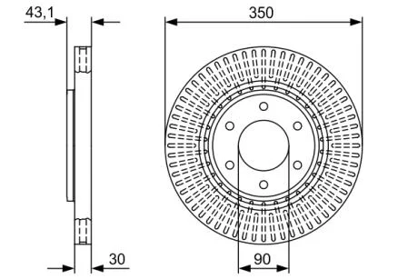 Диск тормозной NISSAN/INFINITI Armada/Titan/QX56 F'5,6 -03-10 - кр. 1 шт BOSCH 0986479V51