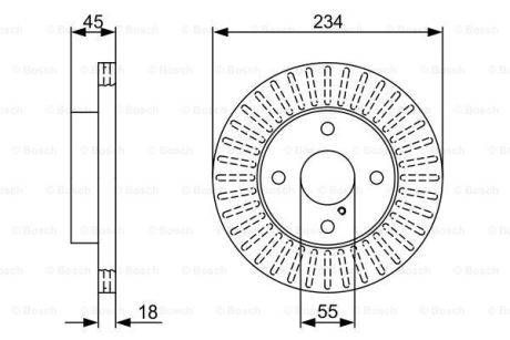 MAZDA диск гальмівний передній 323 -98 BOSCH 0986479V65