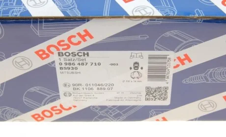 Колодки тормозные (задние) Mitsubishi Pajero III 00- (барабанные) BOSCH 0 986 487 710