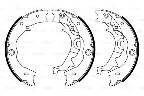 Колодки тормозные барабанные (комплект 4 шт.)) BOSCH 0 986 487 927