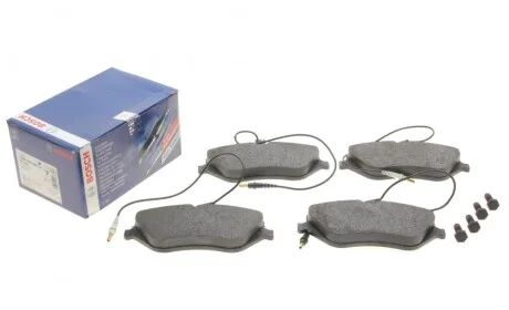Колодки тормозные (передние) Peugeot 407 04- (Lucas) (с датчиком) BOSCH 0 986 494 098