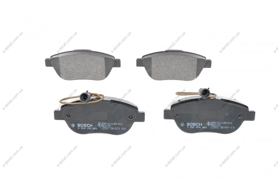 Колодки тормозные (передние) Fiat Doblo 01-/Opel Combo 1.4-1.6CDTI 12- (с датчиком) BOSCH 0986494464 (фото 1)