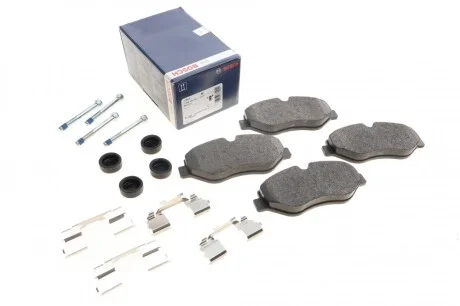 Колодки тормозные (передние) Iveco Daily III/IV/V/VI 99- (к-кт с пластинами) BOSCH 0 986 494 582