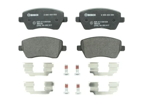 Колодки тормозные (передние) Renault Kangoo 08-/Megane IV 15-/Zoe 12- BOSCH 0986494592