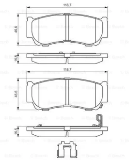 Гальмівні колодки, дискові BOSCH 0986494628