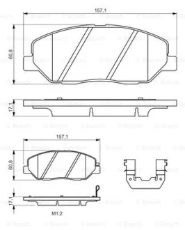 Гальмівні колодки, дискові BOSCH 0986494631