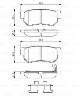 Колодки тормозные (задние) Hyundai Sonata 05-10 BOSCH 0986494635